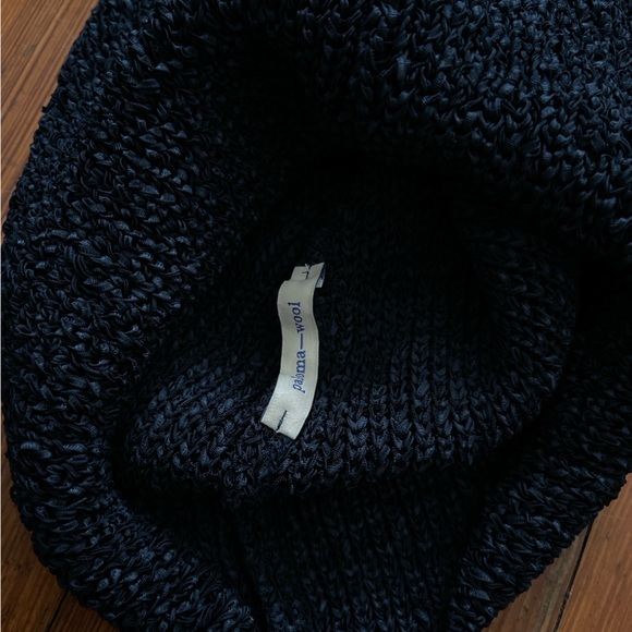 Paloma Wool Mosto Sweater in Navy Blue Knit Net Mesh Layer Smocked Bottom Slinky - Picture 9 of 11